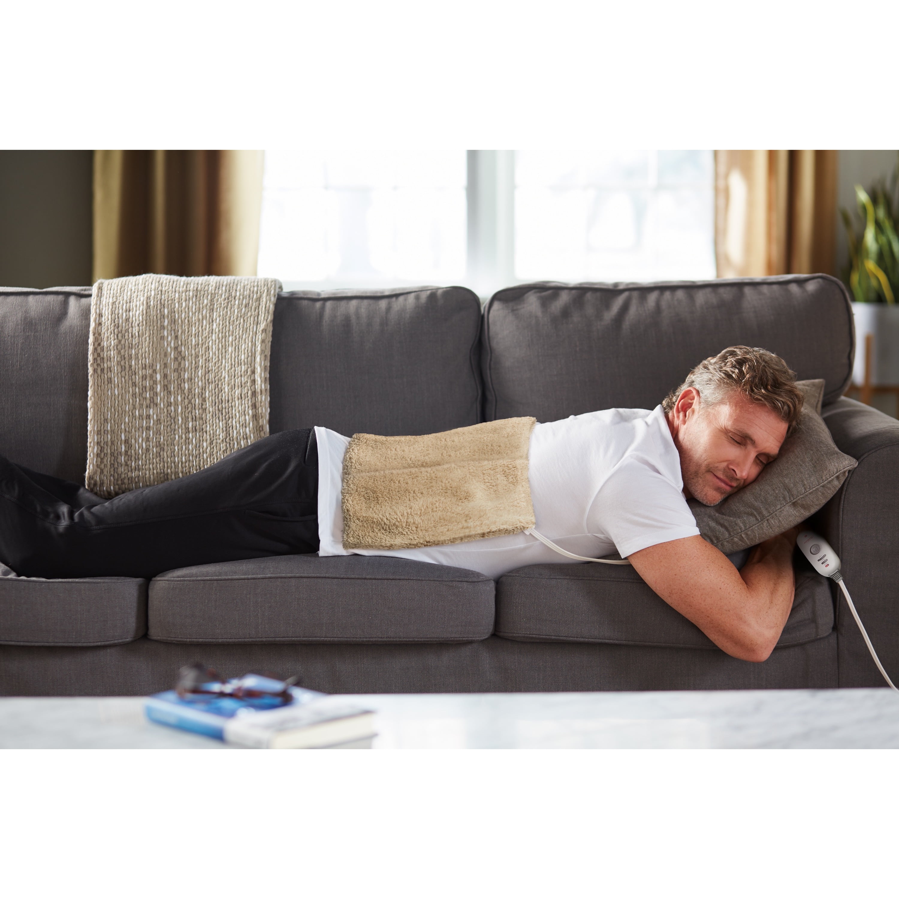 Sunbeam Heating Pad for Muscle and Stress Pain Reliefwith Compact Storage, Standard Size