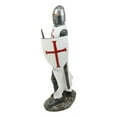 thumbnail image 2 of White Cloak Caped Medieval Crusader Swordsman Knight of Christ Figurine 11.5"H, 2 of 7