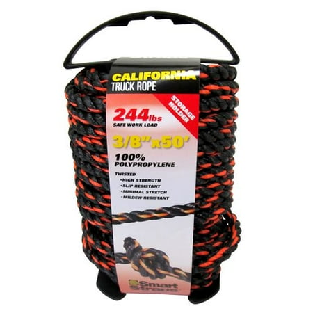 SmartStraps Polypropylene California Truck Rope, 3/8" x 50'
