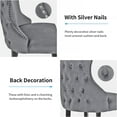 thumbnail image 3 of Dining Chairs Dining Room Chair Kitchen Chair of 2 Dining Metal Side Chairs Solid Wood Modern Tufted Upholstered for Home Kitchen Bedroom Living Room Arm Side Chairs Set of 2 Grey, 3 of 7
