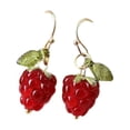thumbnail image 2 of Pendientes de frambuesa dulce de playa para mujer damas para regalo festivo de aniversario Caída corta, 2 of 8