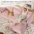 thumbnail image 6 of Muumblus 110" Oversized Modular Sectional Sofa with 2 Movable Ottoman, U Shaped Deep Seat Cloud Couch for Living Room, Pink Chenille, 6 of 10