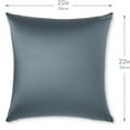 thumbnail image 2 of 22 x 22" Throw Pillowcase (Cover Only) - 85/15 Nylon, Spandex - Luxurious, Silky, Stretchy & Soft - 1Pcs Solid Color - A Perfect Choice for Couch Chairs Sofa Bed Adult or Kids Bedroom, Dark Slate Grey, 2 of 7