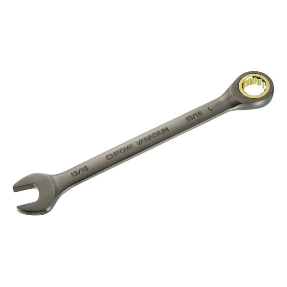 Uxcell 13/16" Ratcheting Combination Wrench SAE 90 Teeth 12 PT Ratchet Spanner