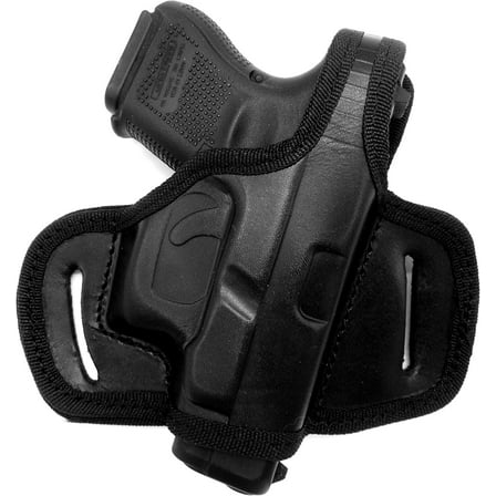by CEBECI for Glock 17 19 19X 22 23 26 27 31 32 34 44 45 Right Hand Black Mini Belt Slide Holster with Thumb Break