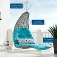 thumbnail image 6 of Modway Landscape Hanging Chaise Lounge Outdoor Patio Swing Chair in Light Gray Turquoise, 6 of 6