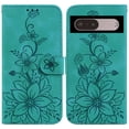 thumbnail image 2 of Compatible avec Google Pixel 7 Étui Portefeuille Embossé Lily avec Porte-Cartes Étui à Rabat en Cuir PU, 2 of 5