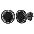 thumbnail image 1 of Silvora Pendientes redondos negros con Circonia cúbica brillante AAA, lindos mini pendientes de plata esterlina Joyas para niños y niñas Accesorios de moda delicados - Negro, 1 of 8