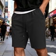 thumbnail image 2 of USNSM Corduroy Shorts for Men Casual 9 Inch Inseam Shorts Beach Elastic Waist Drawstring Short Pants Vintage Work Short Pants with Pockets Black L, 2 of 9