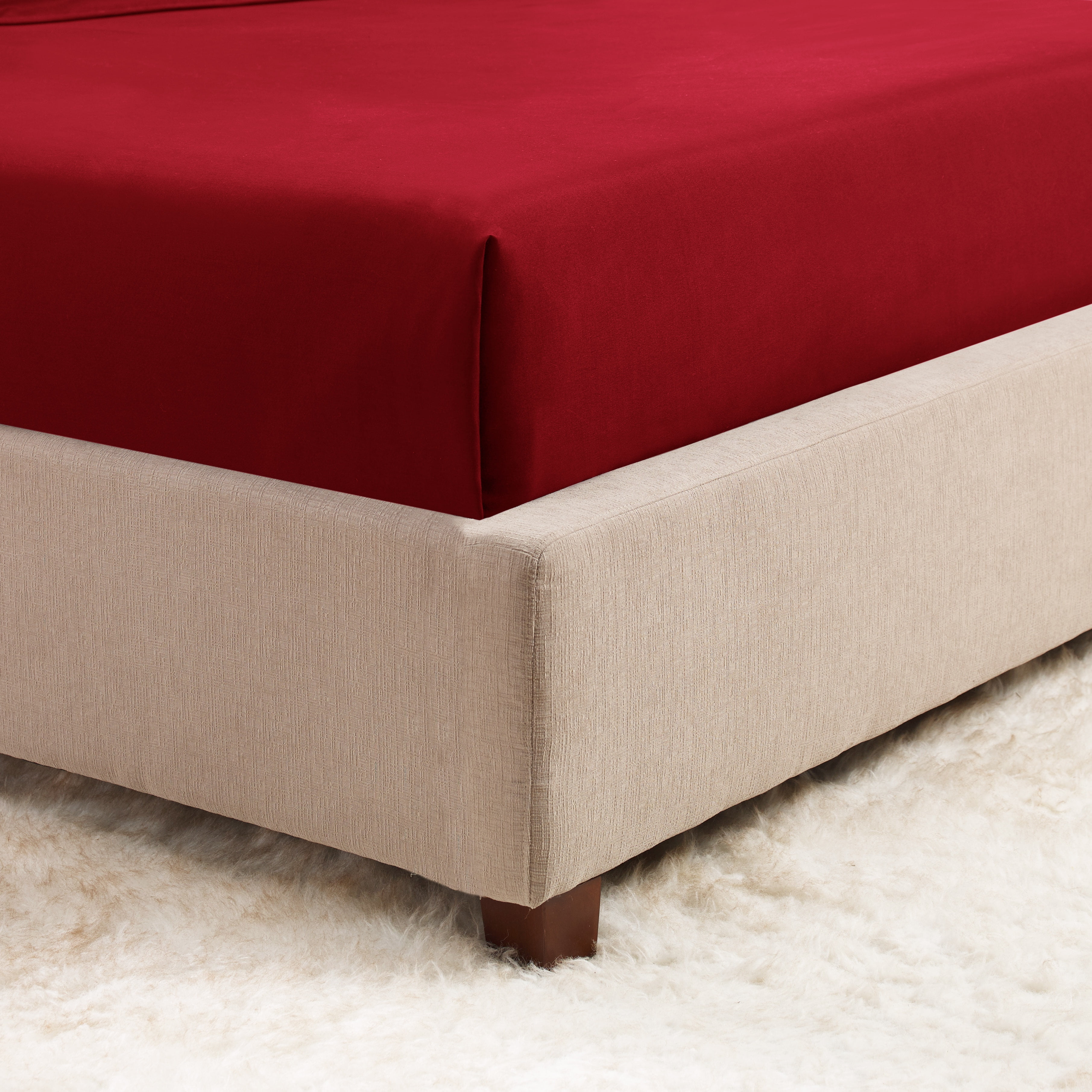 Hearth & Harbor Deep Pocket 3 Piece Solid Bed Sheet Set, 1800 Thread Count Microfiber Sheets, Twin, Ruby Wine