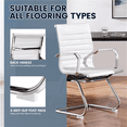 thumbnail image 4 of Alden Design 2pcs Mid-back Ergonomic Office Reception Chair with Sled Metal Base, White, 4 of 6