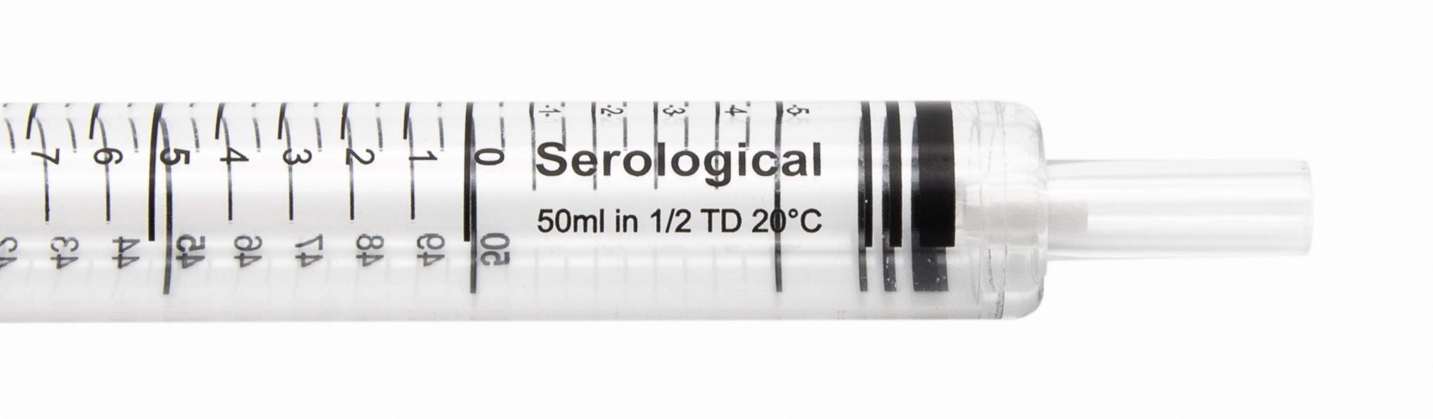 GSC International SPDS-50-10 Serological Pipette, 50ml Capacity by 0.5ml, Plastic, Sterile, Color Coded. Pack of 10.