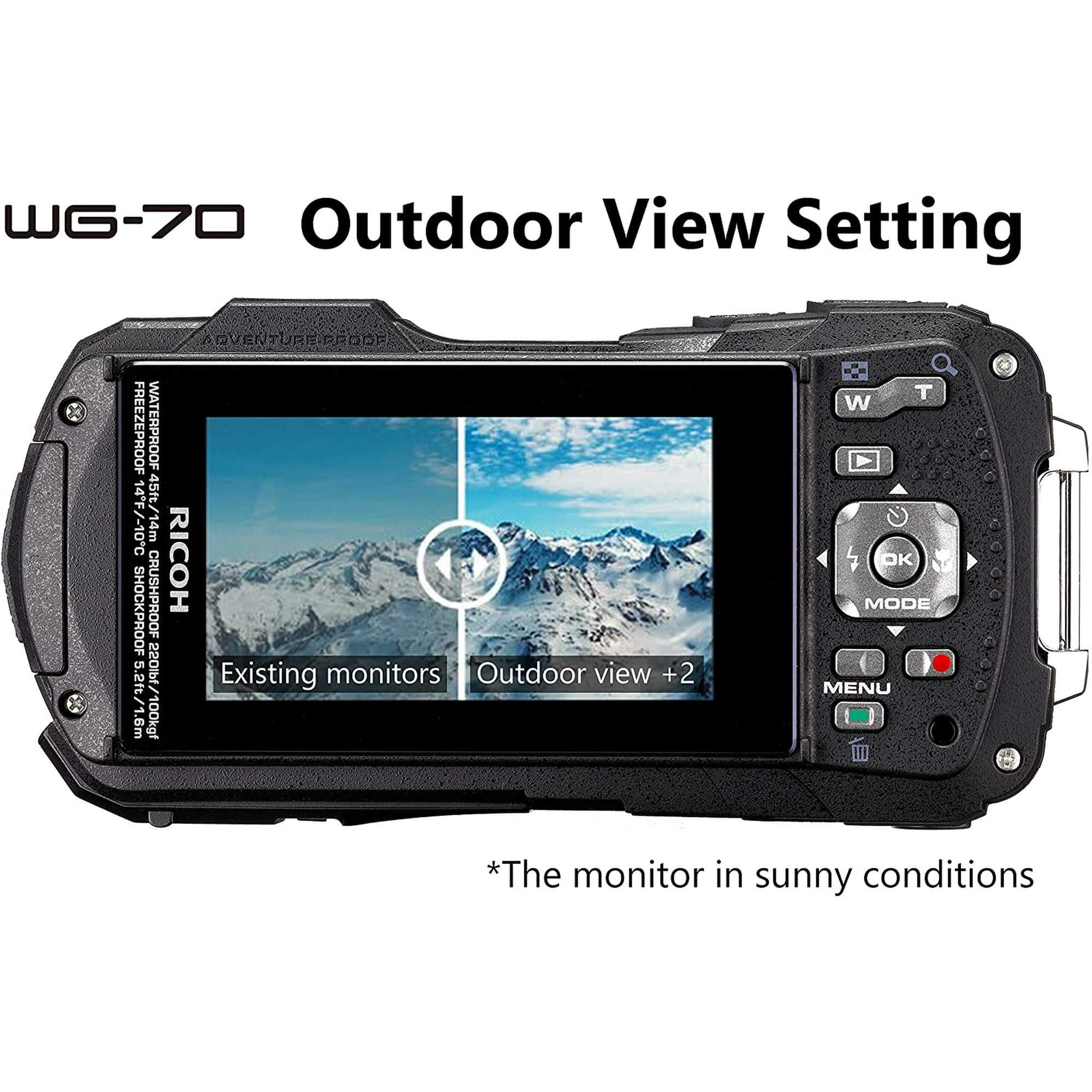 Ricoh WG-70 Black Waterproof Digital Camera 16MP (Orange