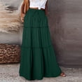 thumbnail image 3 of Women's Maxi Skirt A Line Tiered Long Elastic Waist High Swing Beach, 3 of 9