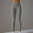 thumbnail image 5 of Sngxgn Women's High Waist Leggings Soft Solid Leggings Pants(Grey,S), 5 of 8