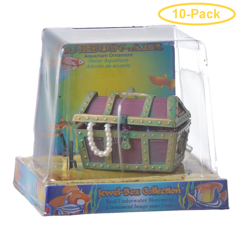 Penn Plax Action Air Treasure Chest Aquarium Ornament Treasure