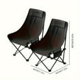 thumbnail image 2 of 2pcs Black Portable Folding Chair Moon Chair High Back - Durable Iron Alloy, Suitable for Outdoor Leisure, Camping And Fishing Beach Chair Foldable Camping Chair, 2 of 8