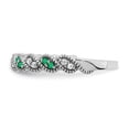 thumbnail image 4 of Auriga Fine Jewelry 14K White Gold Emerald and Diamond Twist Band for Women Size 7, 4 of 6