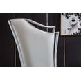 thumbnail image 2 of 2 Pack Dining Chairs with High Unique Backrest, Leatherette Vanity Chair with Silver Stainless Steel Legs for Restaurant Kitchen Bedroom Office, White, 2 of 8