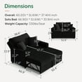 thumbnail image 3 of Marrber Black 52” 3-in-1 Convertible Pull-Out Sofa Bed Sleeper Loveseat with Reclining Backrest, Built-in Cup Holders, Pet-Friendly Corduroy Sofa for Small Space, 3 of 9