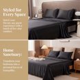 thumbnail image 3 of Unique Bargains Microfiber Gauze Bed Sheet Flat Sheet Bedding Black 66"x88", 3 of 5