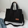 thumbnail image 4 of Bolso de hombro de pana para mujer, bandolera casual para mujer, simple para el trabajo (negro) Tmvgtek Para Estrenar, 4 of 9
