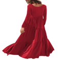 thumbnail image 4 of Robes Longues Décontractées pour Femmes, Mode, Coupe Ample, Manches Longues, Unies, Maxi, 4 of 5