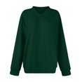 thumbnail image 4 of Timegard Womens Sweatshirts V Neck Long Sleeve Pullover Fall Winter Casual Loose Comfy Tops Solid Color, 4 of 4