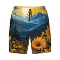 thumbnail image 4 of Lsque Mens Swim Trunks Elegant Sunset Sunflower Pattern - Bathing Suit Compression Liner - Beach Swim Shorts Swimwear - (S-3XL) - Stretch Quick Dry -Medium, 4 of 9