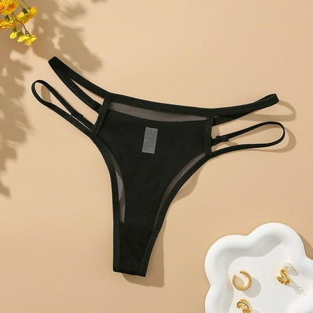 HOMBOM Thong Lace Panties for Women Clearance Seamless Black Womens Underwear S