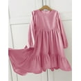 thumbnail image 7 of TAIAOJING Kids Little Girls Daily Dress Autumn Long Sleeve Solid Irregular Princess Dress Ruffle Casual Party Dresses Outfits Clothes, 7 of 7
