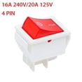 thumbnail image 1 of RED Rocker Switch REPLACEMENT Single Throw Square 16A 240V 20A 125V 4 Pin, 1 of 3