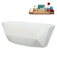 thumbnail image 2 of 63" Streamline B-504-232-GLD Soaking Glossy White Freestanding Tub and Tray With Internal Drain in Polished Gold, 2 of 14