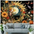 thumbnail image 4 of Fenyluxe  Floral Plants Tapestry Sun and Moon Tapestry Retro Botanical Flowers Butterfly Tapestry Starry Sky Wall Tapestry Vintage Boho Aesthetic Tapestry Wall Hanging for Bedroom 40x60inch, 4 of 6
