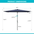 thumbnail image 4 of Pellebant 9 x 5 ft Patio Outdoor Umbrella Rectangular Double Top Market Umbrella in Blue, 4 of 11