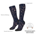 thumbnail image 4 of Naloa Copper-Gold Gloss Outline Flower Thigh High Socks Extra Long Stretchy Sock Women Over Knee High Opaque Stocking Daily Wear, 4 of 6