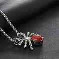 thumbnail image 3 of PAMTIER Men's Stainless Steel Vintage Hip Hop Personality Cute Spider Biker Pendant Necklace with Oval Orange Synthetic Turquoise Silver 23.6" Chain, 3 of 6