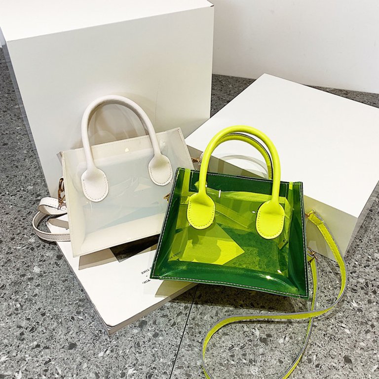 Transparent Jelly Bag Women's Fashion Handbags Candy Color Clear Shoulder  Bags for Female Clear Beach Crossbody Bags Tote Bolsa