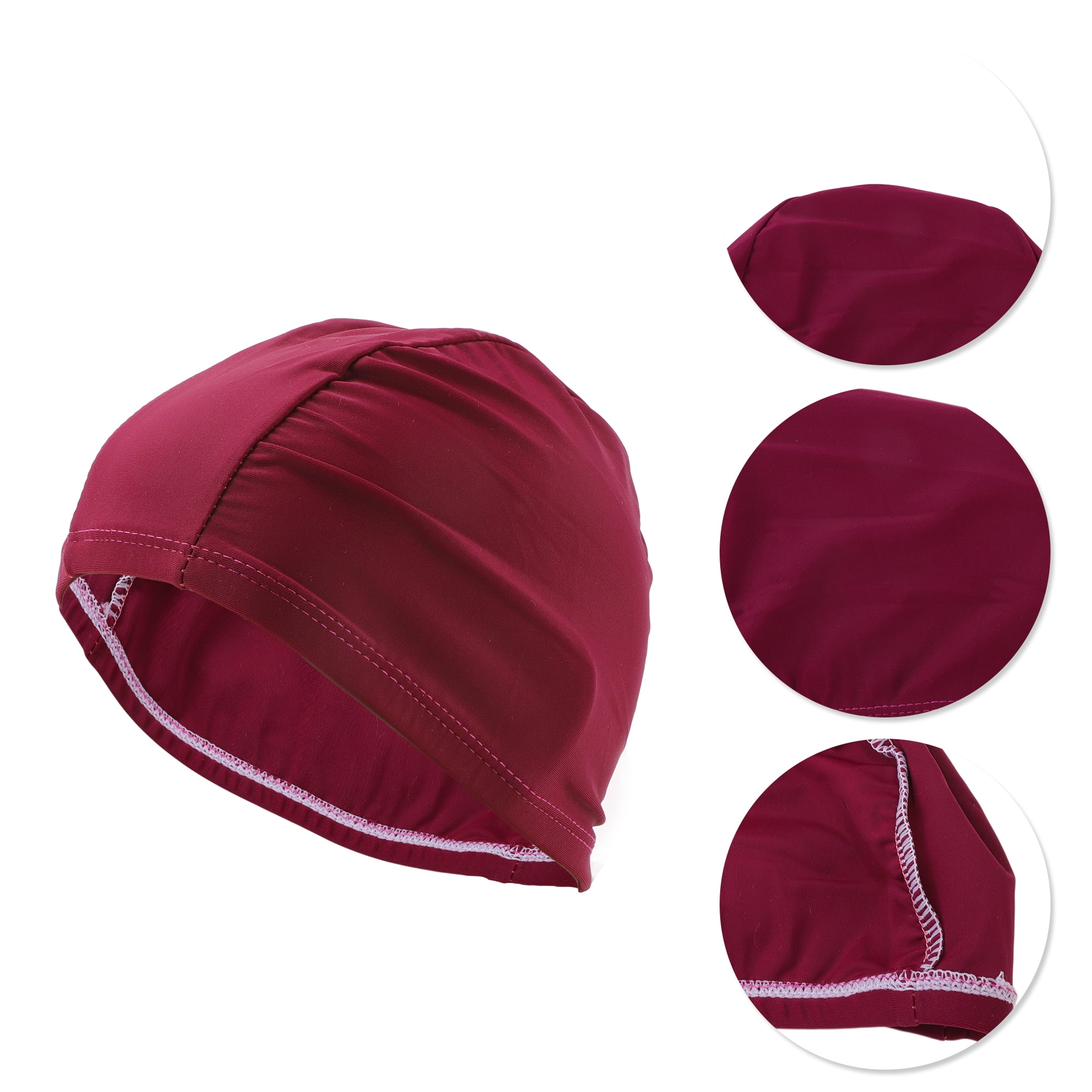 Unique Bargains Elasticity Swim Cap Measuring for Comfortable Fit Purple Red