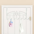thumbnail image 6 of Qiweii No Drill Door Hooks Hanger, Over The Door Hanging Rack with 10 Hooks for Coat, Robe, Bag, Behind The Door Storage Organizer for Bedroom, Closet, Bathroom, Dorm, Kitchen, 6 of 6