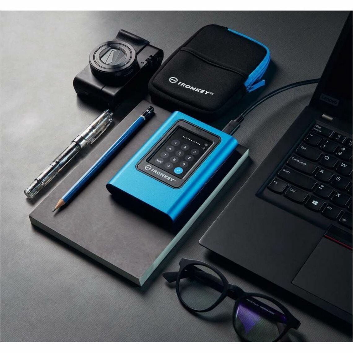 Kingston 7.6TBGB IronKey Vault Privacy 80 XTS-AES 256-bit Encrypted External SSD with Intuitive Touch Screen and Multi-Password Protection