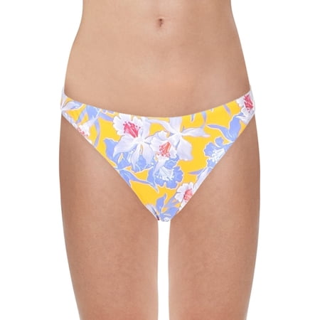Letarte Womens Floral Hipster Swim Bottom Separates Yellow M