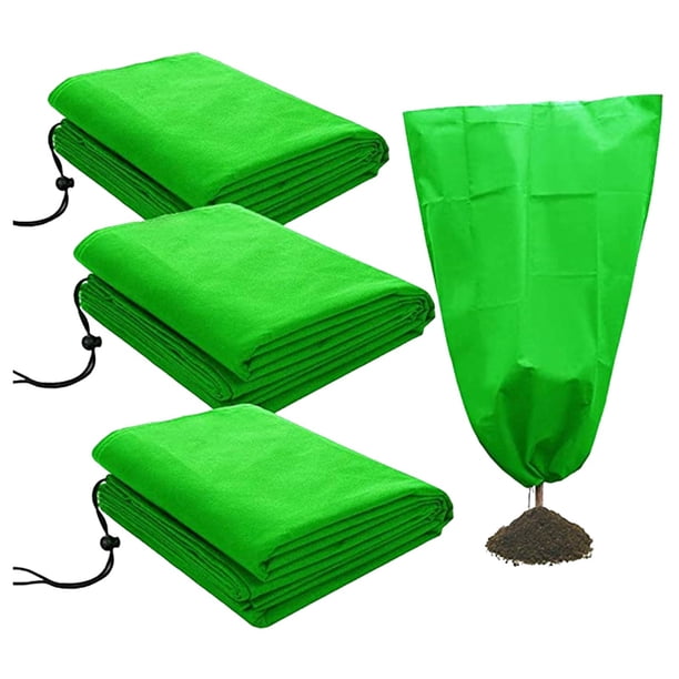 Fundas y mantas antiescarcha para árboles, fundas y bolsas con cordón, en blanco y verde