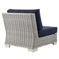 thumbnail image 5 of Modway Conway Outdoor Patio Wicker Rattan Armless Chair in Light Gray Navy, 5 of 8