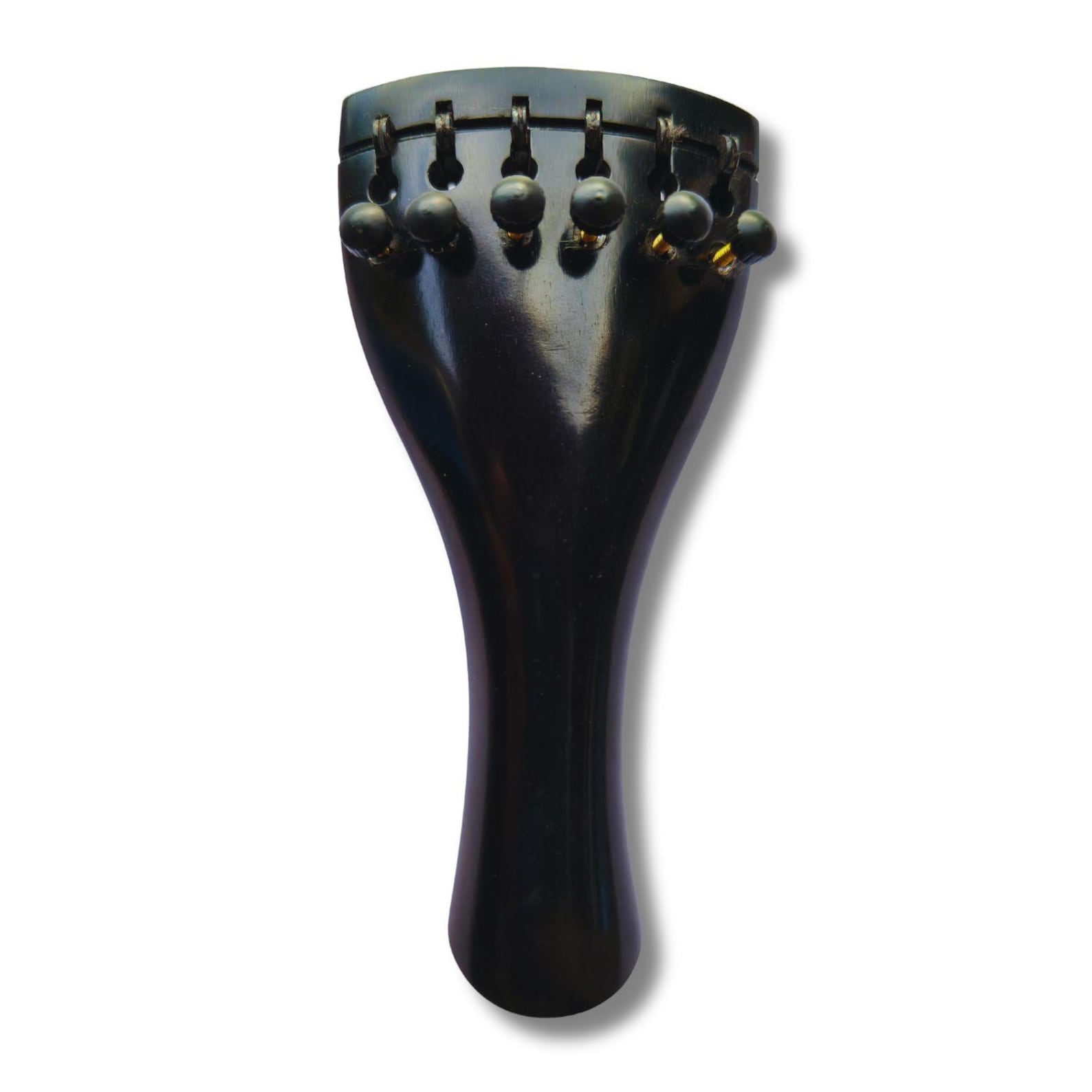 Violin Tailpiece 5 String Harp Model Round 4/4, Light Tuners, Crafted from Premium Ebony Wood, 6 String Harp Round SET OF 1 PCS