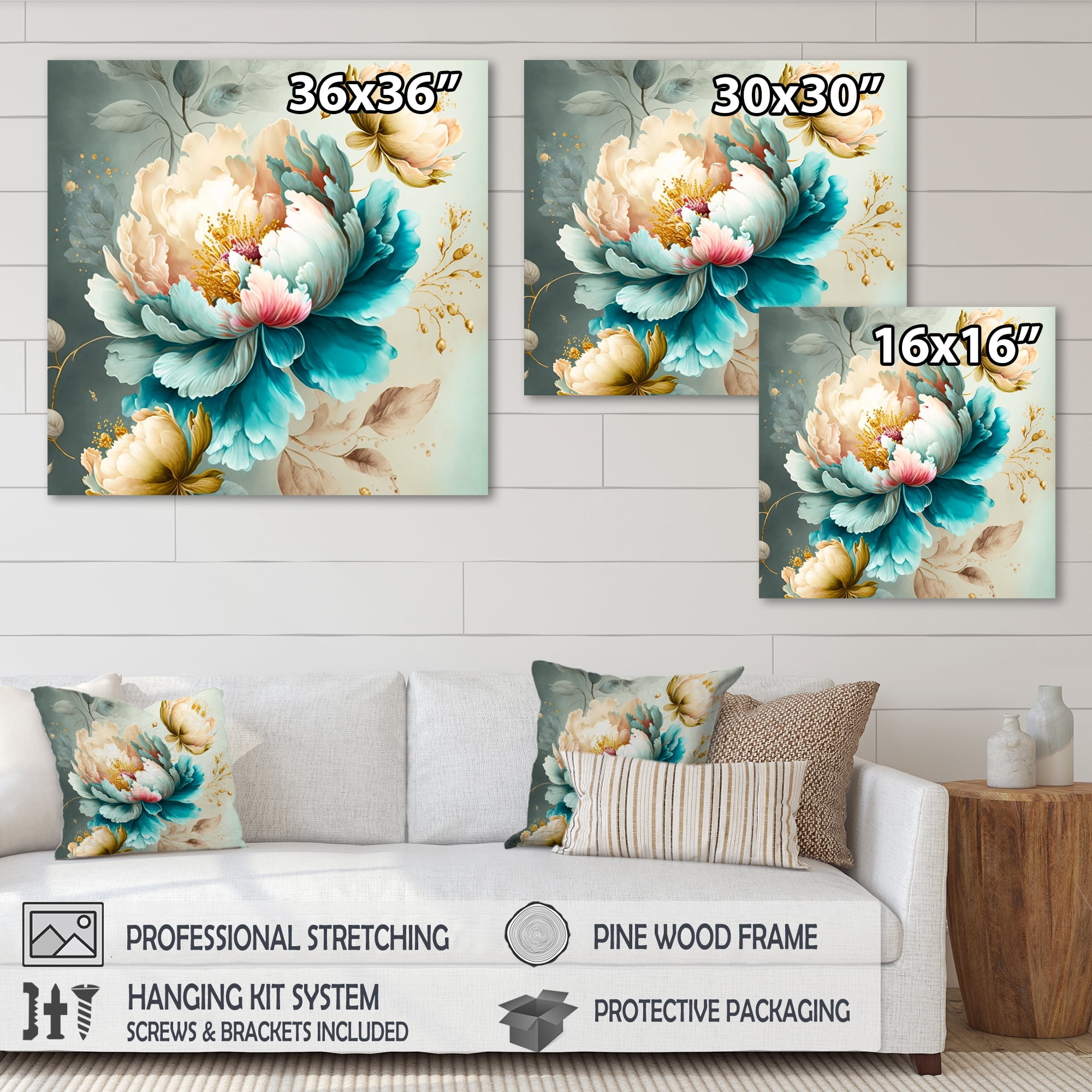 Designart Vibrant Floral Bunch I Canvas Wall Art