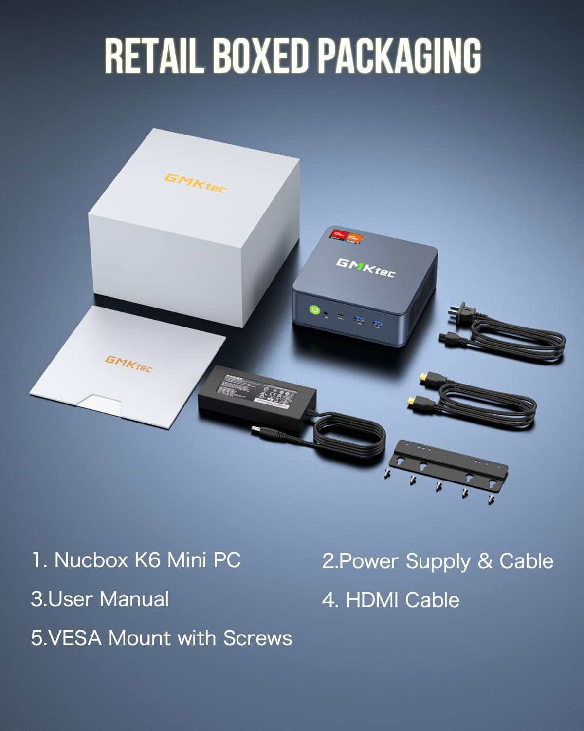 GMKtec Gaming Mini PC, 32GB RAM 1TB SSD, AMD Ryzen 7-7840HS(MAX5