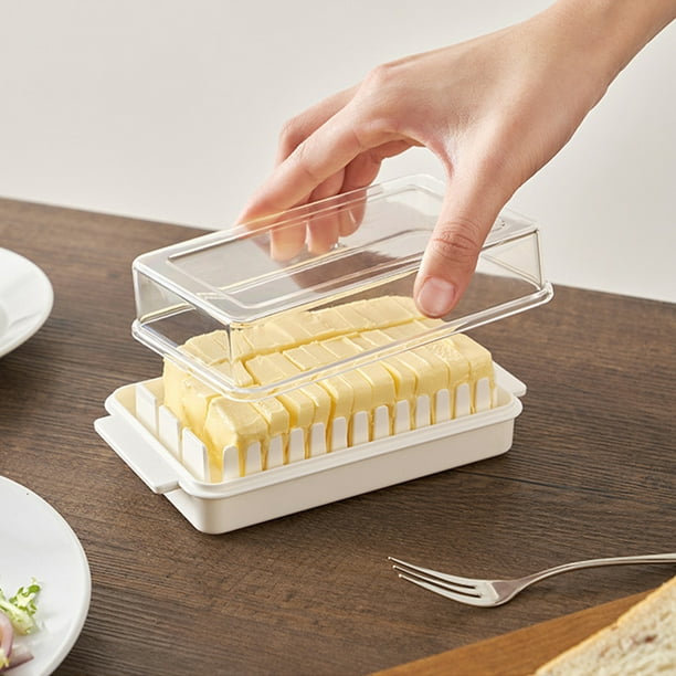 Récipient de stockage de beurre Beurre Boîte de conservation en plastique  Étui à fromage transparent Boîte de rangement pour tranches de beurre  Beurrier anti-poussière avec couvercle
