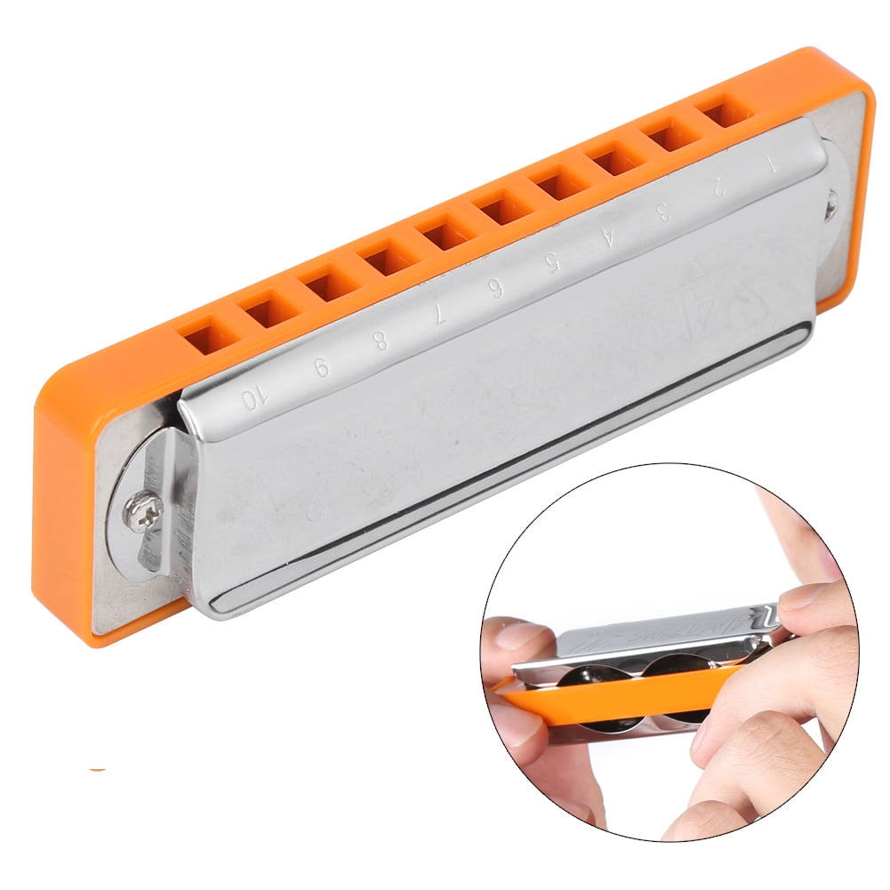 Harmonica Key Of G 10 Hole, Electroplating Base Professional Blues Diatonic Harmonica