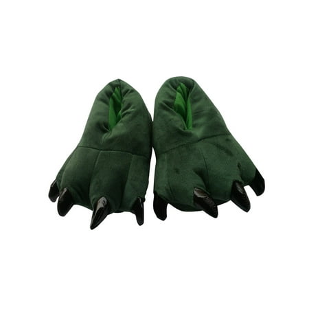 

Gomelly Women Men House Slipper Claw Design Warm Shoes Plush Lined Slippers Breathable Winter Shoe Unisex Womens Mens Dark Green 11C-1Y